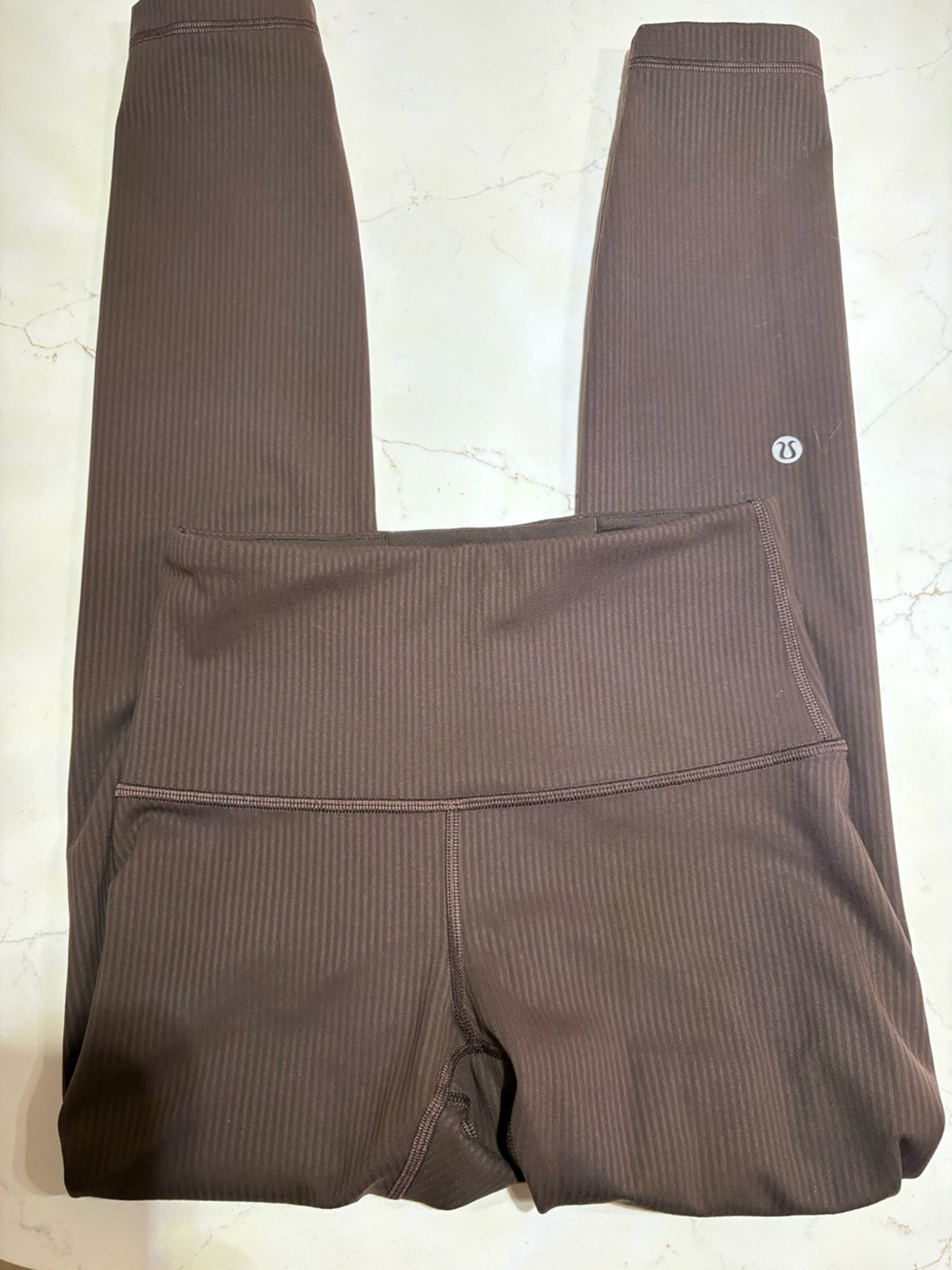 lululemon athletica Wunder train Ribbed High-Rise Brown Leggings